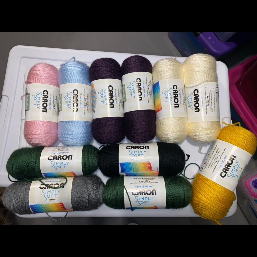 Lot of Caron Simply Soft Yarn (11 skeins)